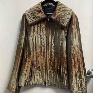 Giorgio Armani Metallic Jacket Made in Italy no Size Zipper Different Tones